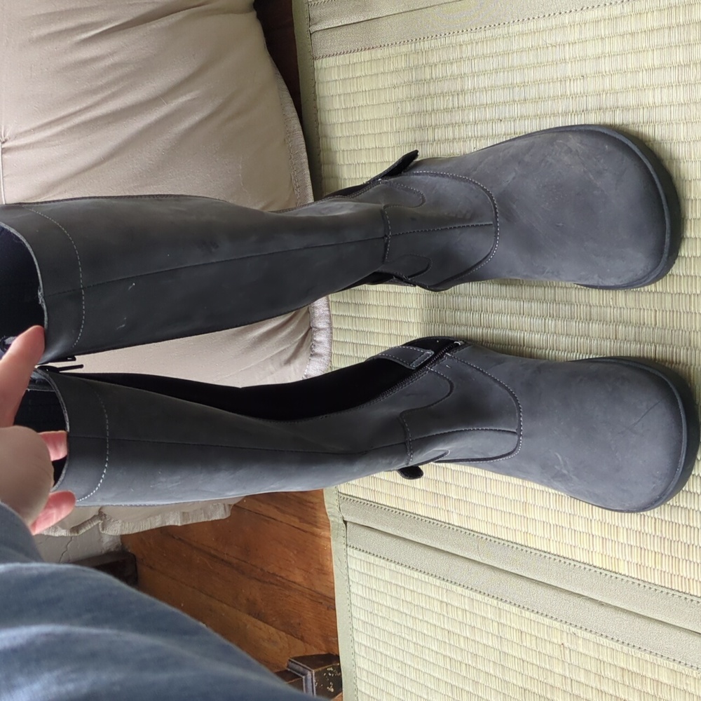 Ahinsa tall boot grey nubuck size 40 women